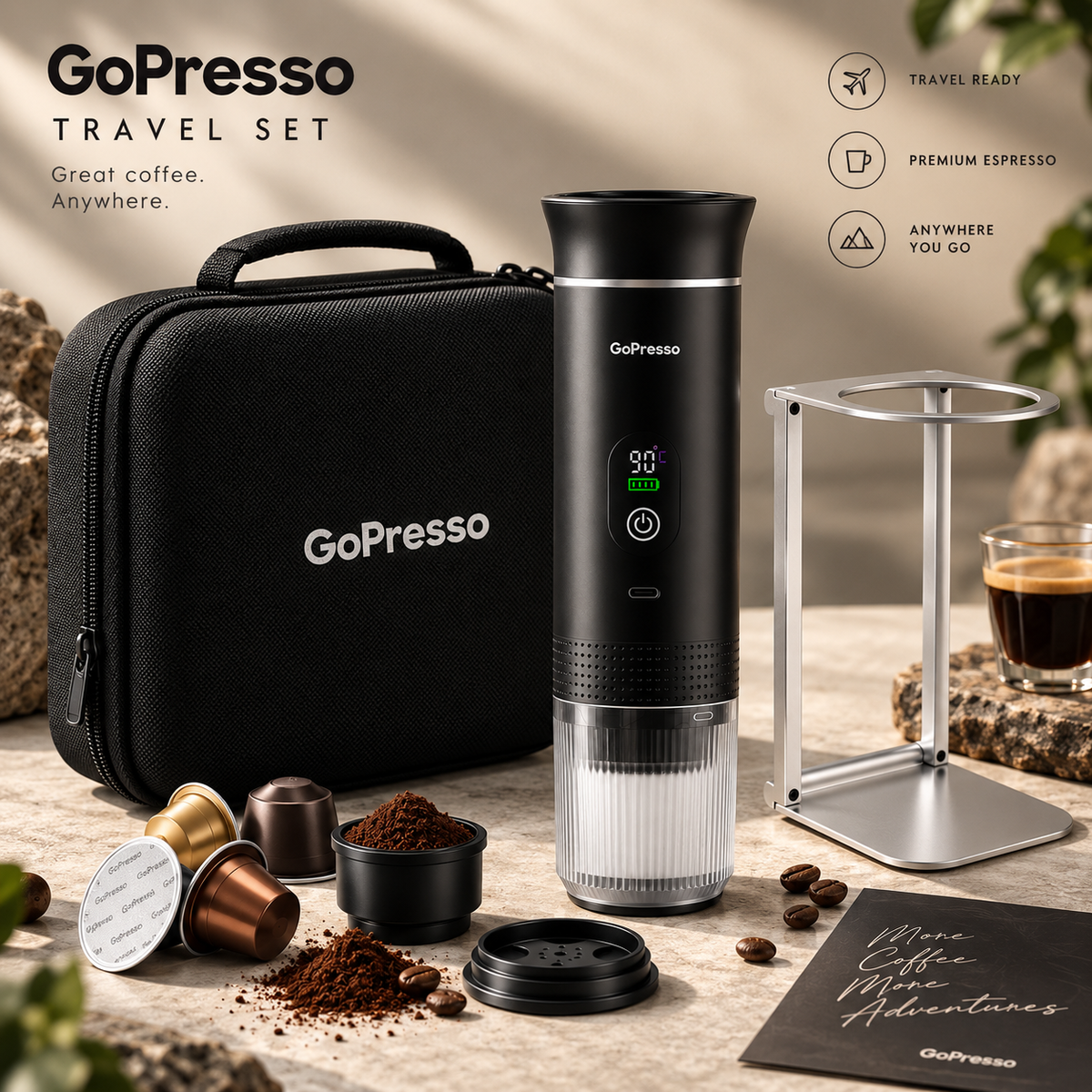 Cestovní set GoPresso Power (černá)
