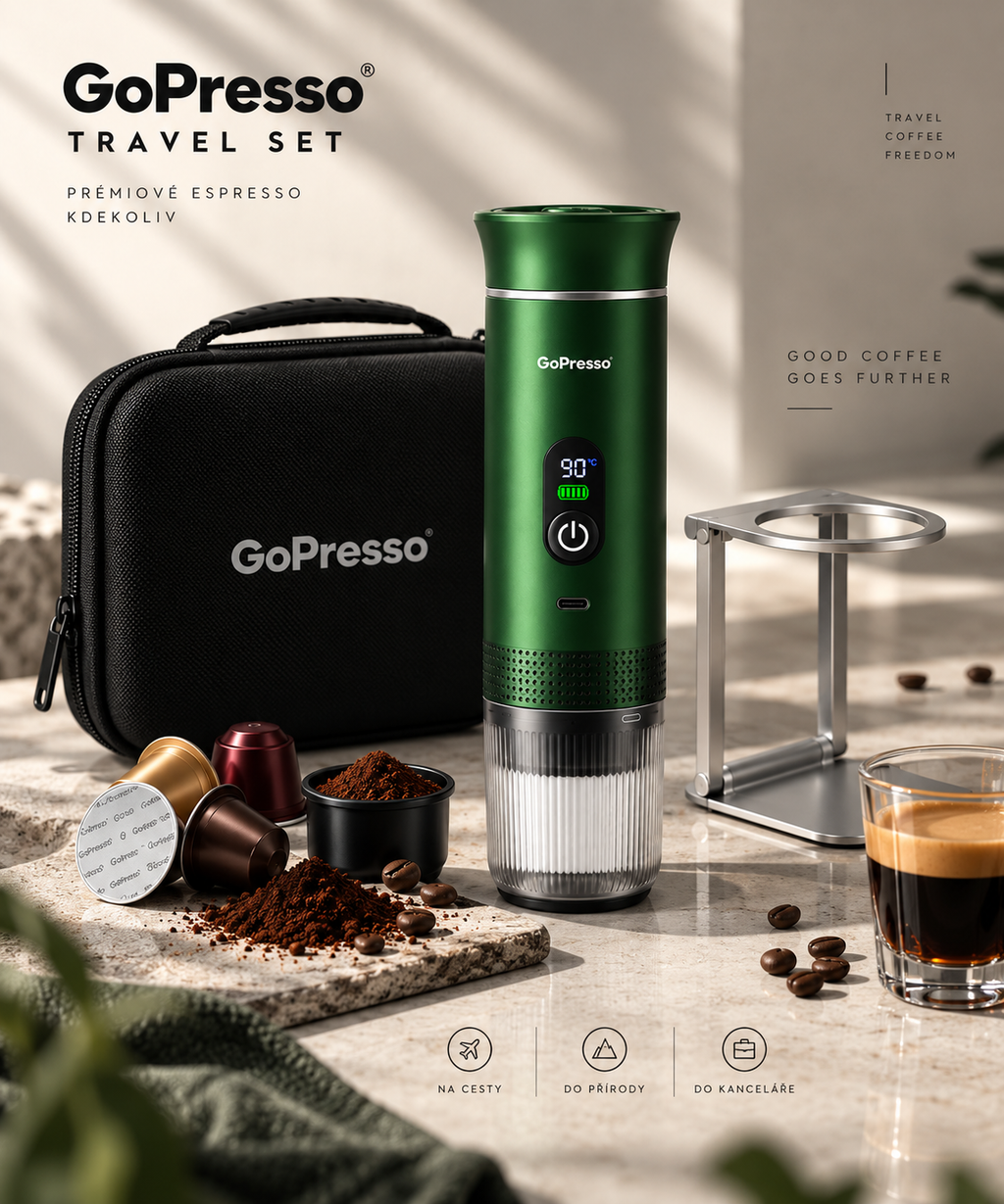 Cestovní set GoPresso Power (zelená)
