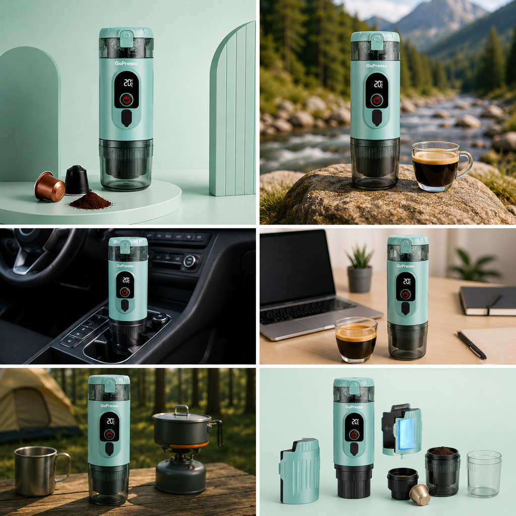 GoPresso Nano - Přenosný kávovar (Tyrkysová)