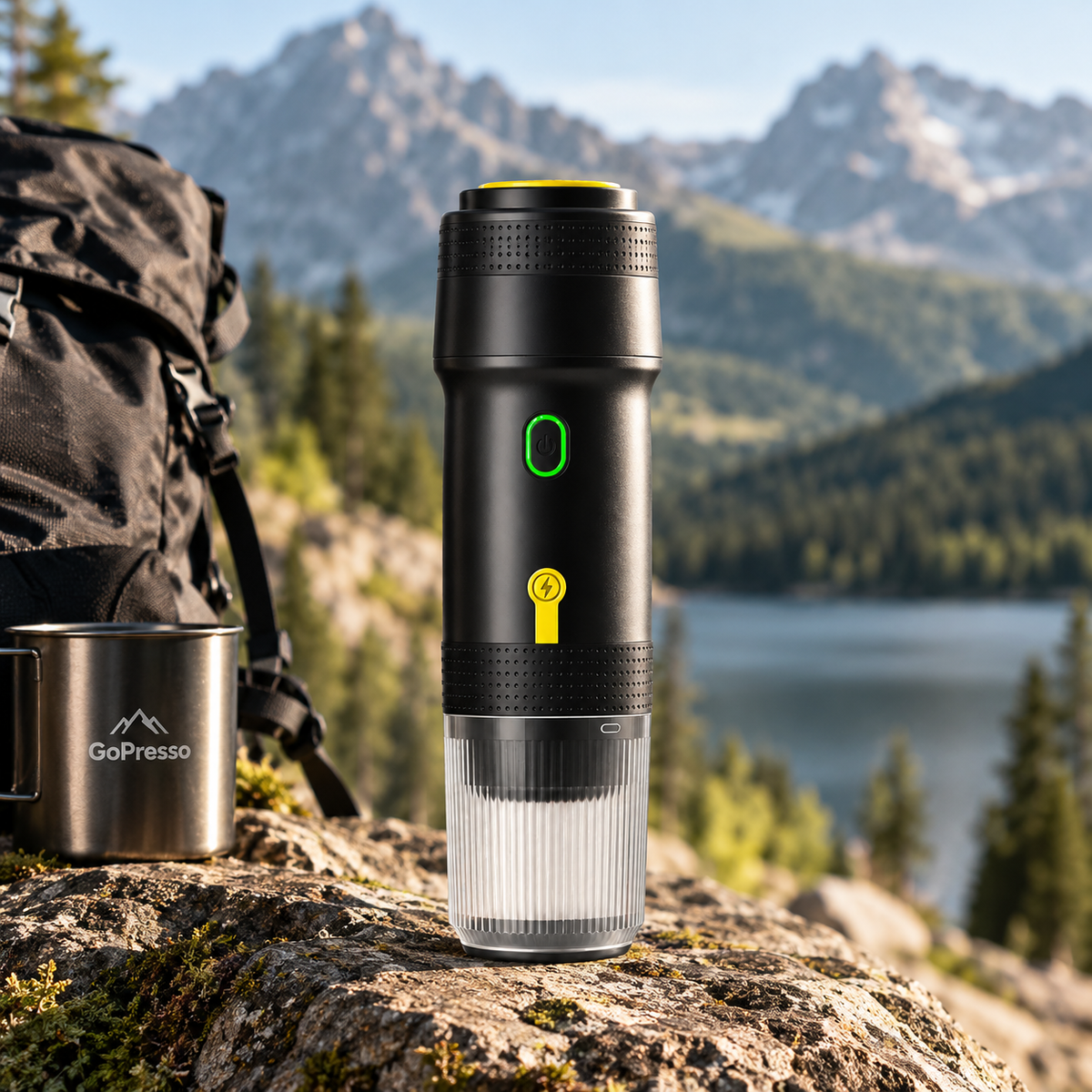 GoPresso Outdoor™ – Přenosný outdoor kávovar (černá)