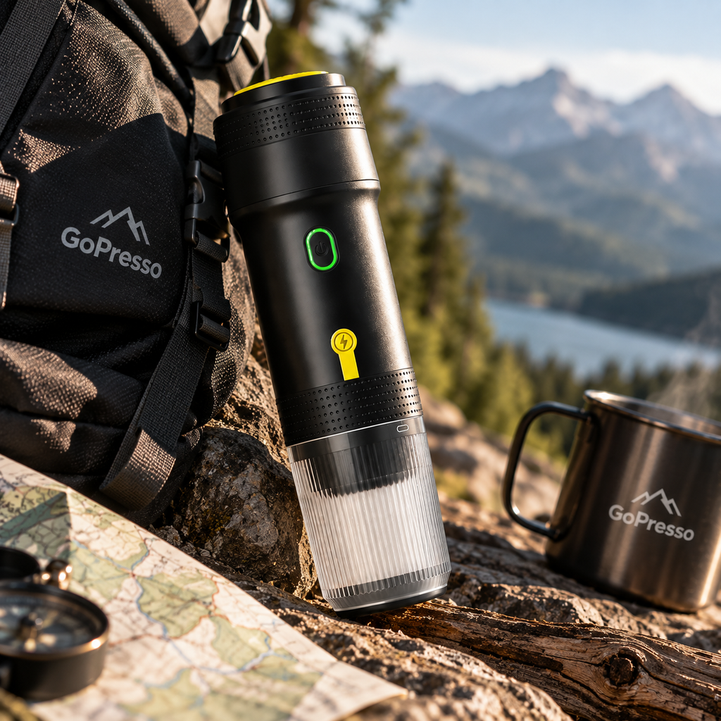 GoPresso Outdoor™ – Přenosný outdoor kávovar (černá)